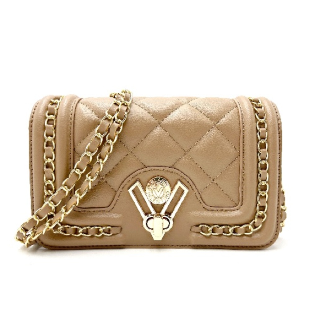 Valentino Orlandi Beige Quilted Crossbody Bag